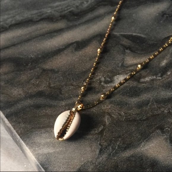 Jewelry - Gold-trim Cowrie Necklace
